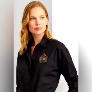 Ralph Lauren black shirt embroidered logo
